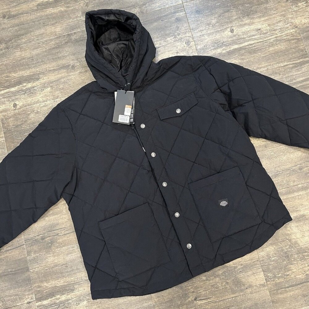 NWT Harley-Davidson Men 3XL Forever Harley Quilted Black Jacket 97404-23VM‎ Down